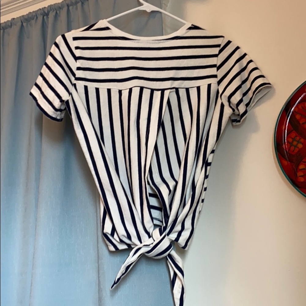 Modern citizen navy striped sz S tieback top top